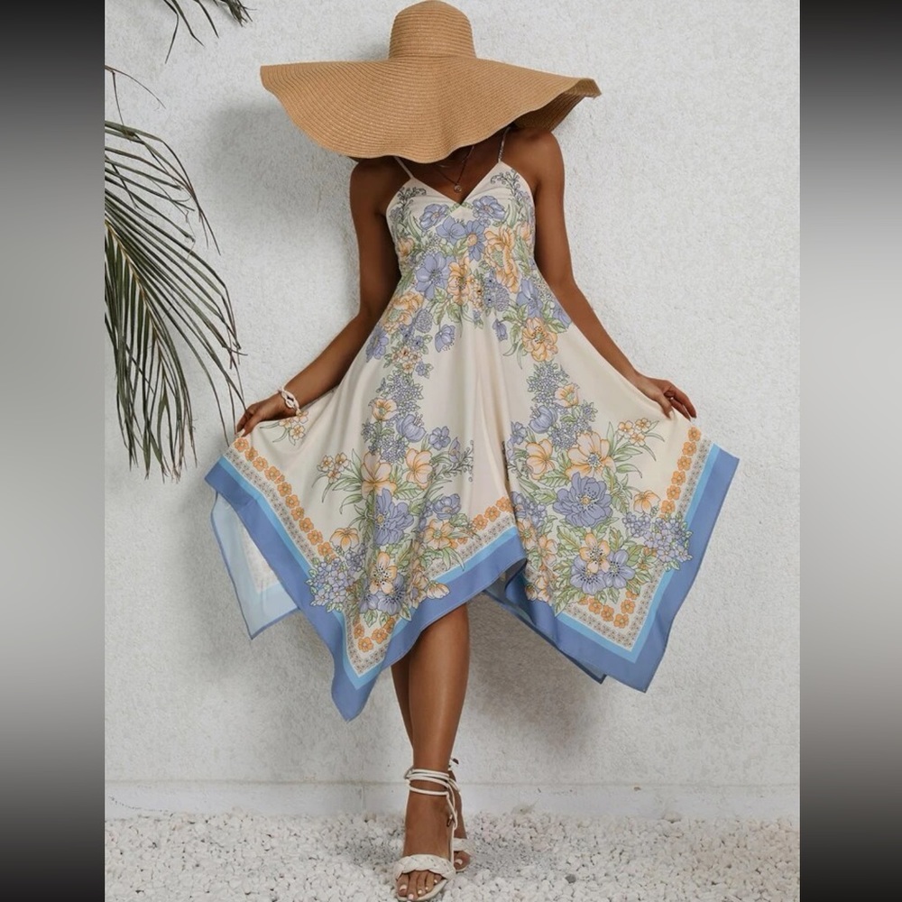 Boho floral print cami dress